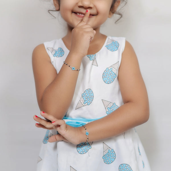 Silver Evil Eye Baby Bracelet - tassyasilver.com