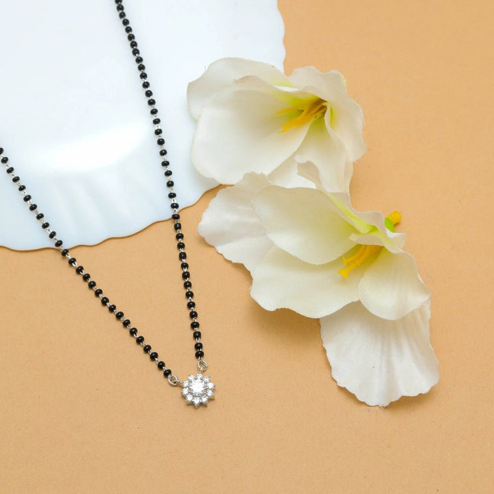 Silver Floral Bliss Mangalsutra - tassyasilver.com