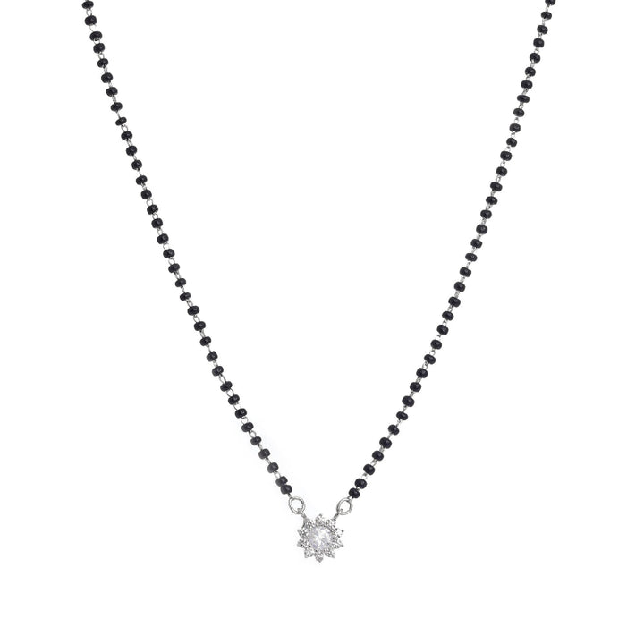 Silver Floral Bliss Mangalsutra - tassyasilver.com