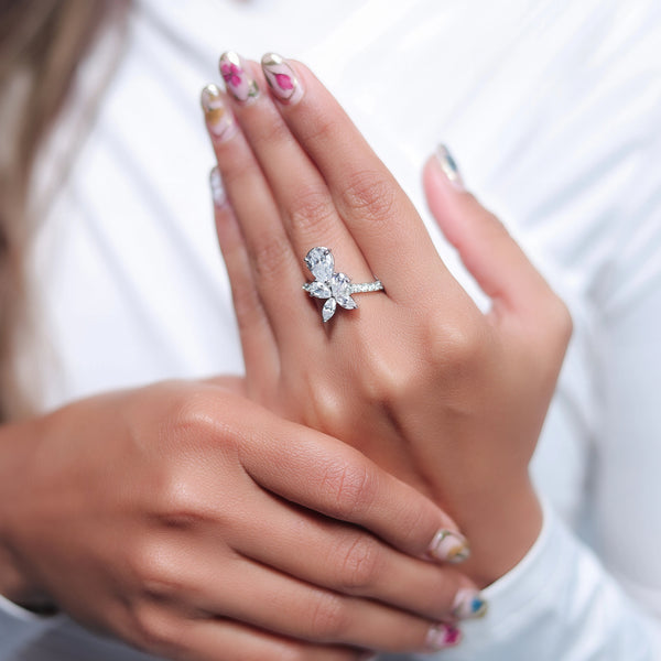 Silver Floral Spark Ring - tassyasilver.com
