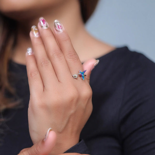 Silver Flutter Bloom Ring - tassyasilver.com