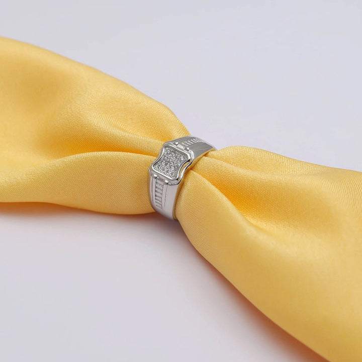 Silver Geometric Band Ring - tassyasilver.com