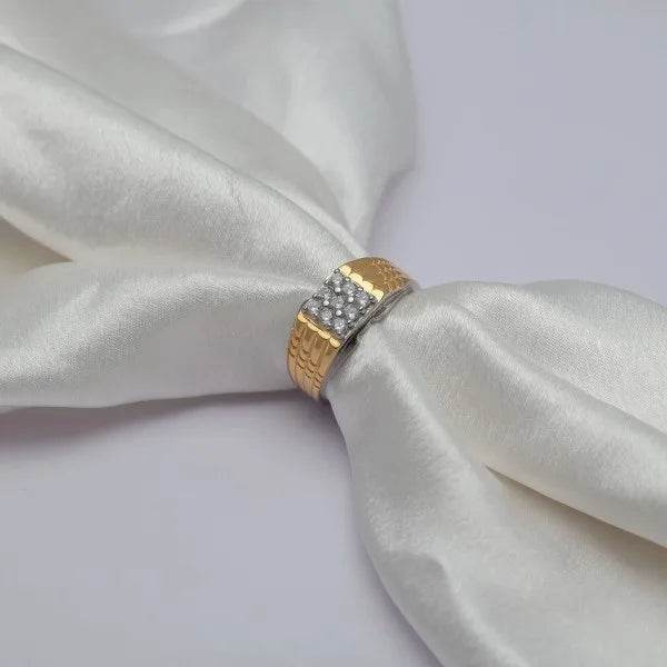 Silver Gold Plated Enaganment Band - tassyasilver.com