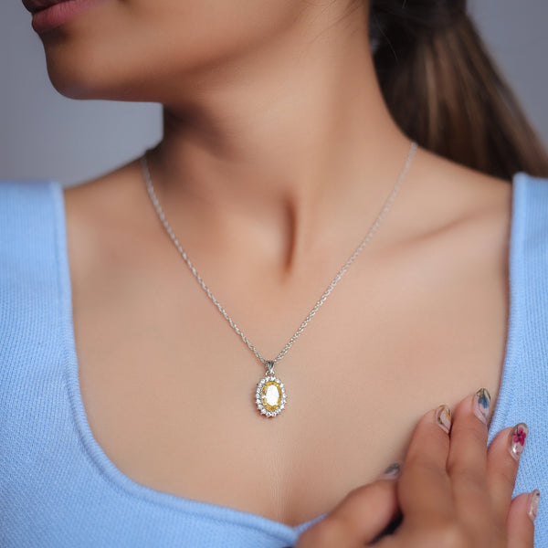 Silver Golden Aura Chain Pendant - tassyasilver.com