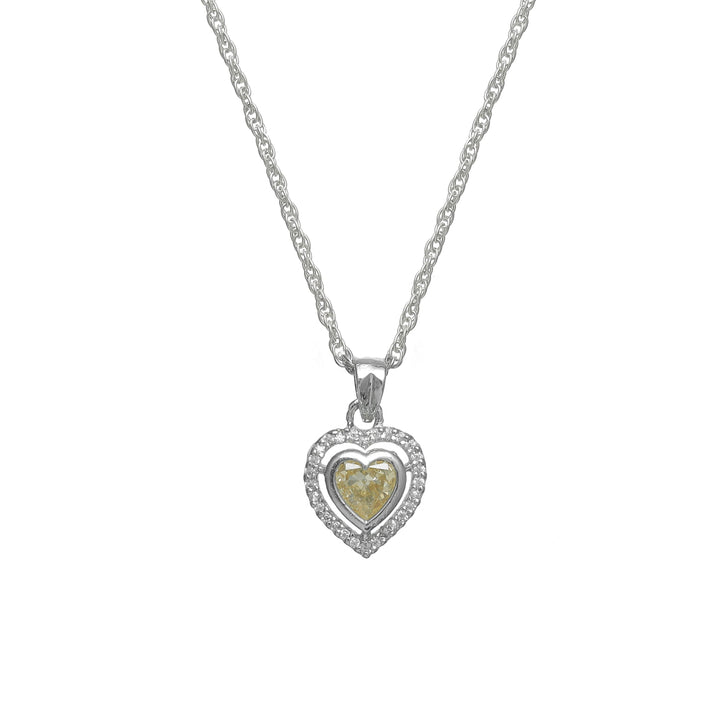 Silver Golden Bloom Heart Chain Pendant - tassyasilver.com