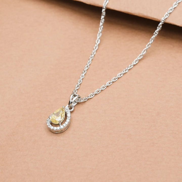 Silver Golden Dewdrop Chain Pendant - tassyasilver.com