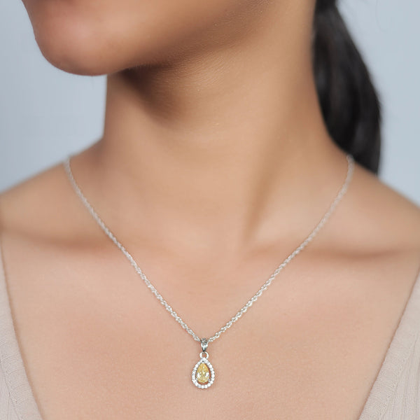 Silver Golden Dewdrop Chain Pendant - tassyasilver.com