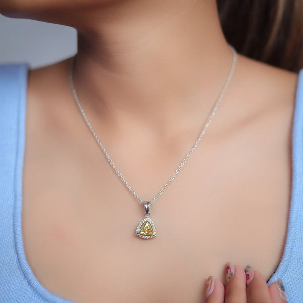 Silver Golden Glow Chain Pendant - tassyasilver.com