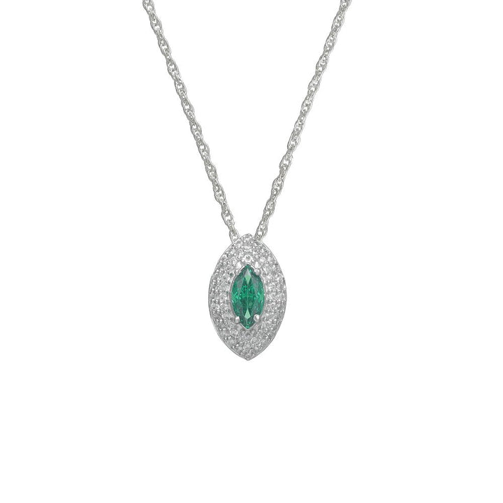 Silver Green Envy Gleam Chain Pendant - tassyasilver.com