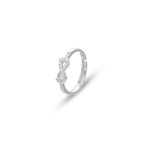 Tassya Silver Halo Crest Ring in 925 sterling silver.