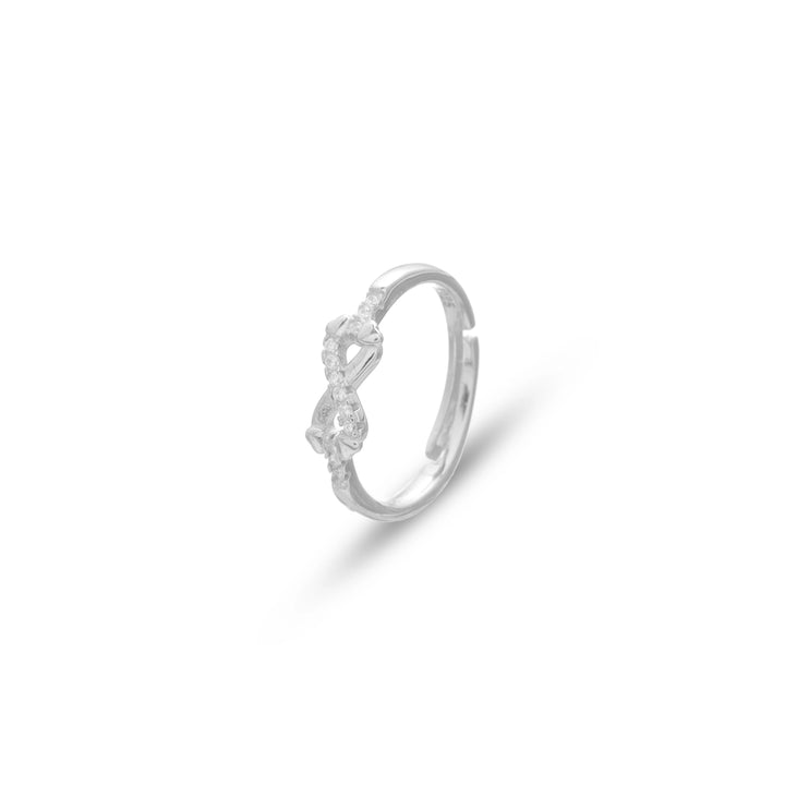 Tassya Silver Halo Crest Ring in 925 sterling silver.