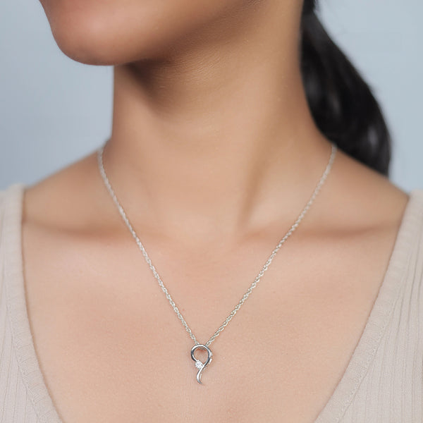 Silver Halo Drop Chain Pendant - tassyasilver.com