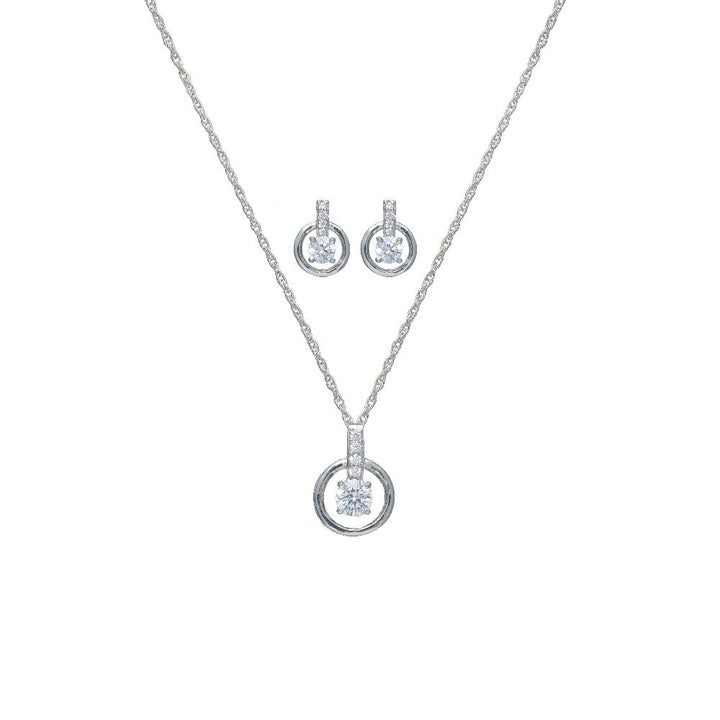 Silver Halo Glow Chain Pendant Studs - tassyasilver.com