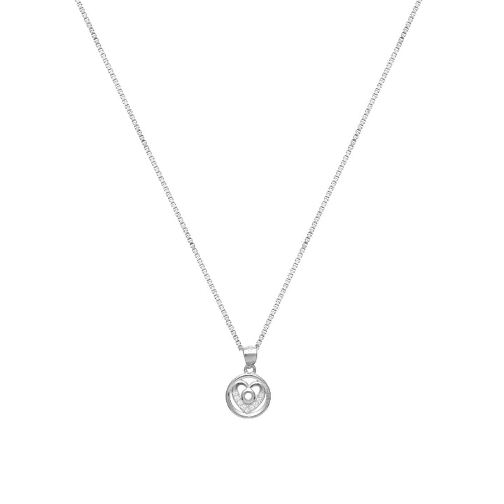 Tassya Silver silver Heart Halo chain pendant in 925 sterling silver