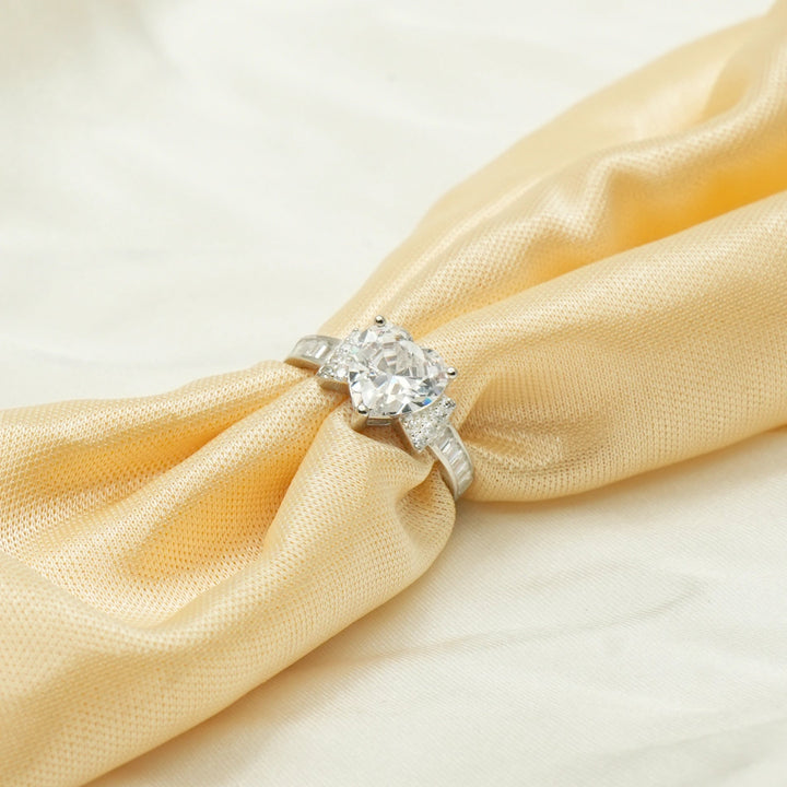 Silver Heart Solitaire Ring - tassyasilver.com