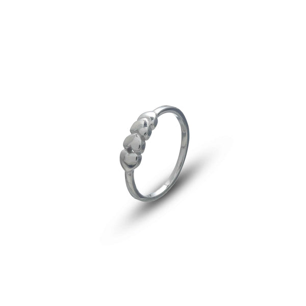 Tassya Silver Heartline Quartet Ring in 925 sterling silver