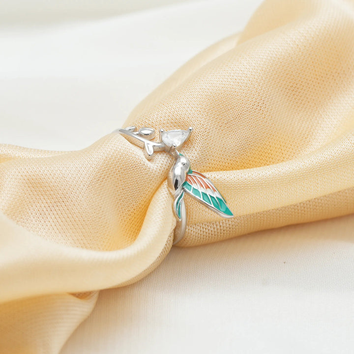 Silver Hummingbird Harmony Ring - tassyasilver.com