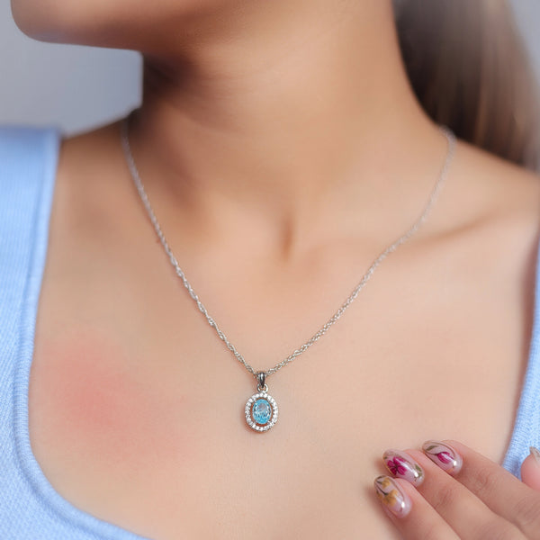 Silver Ice Oval Chain Pendant - tassyasilver.com