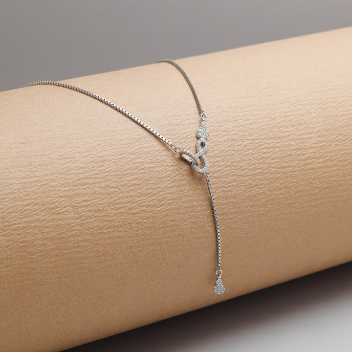 Silver Infinity Drop Chain Pendant - tassyasilver.com