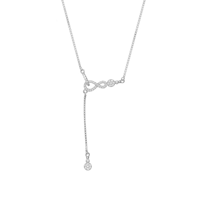Silver Infinity Drop Chain Pendant - tassyasilver.com