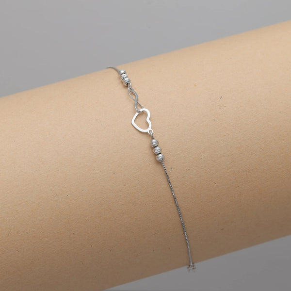 Tassya Silver Infinity Love Bracelet in 925 sterling silver.