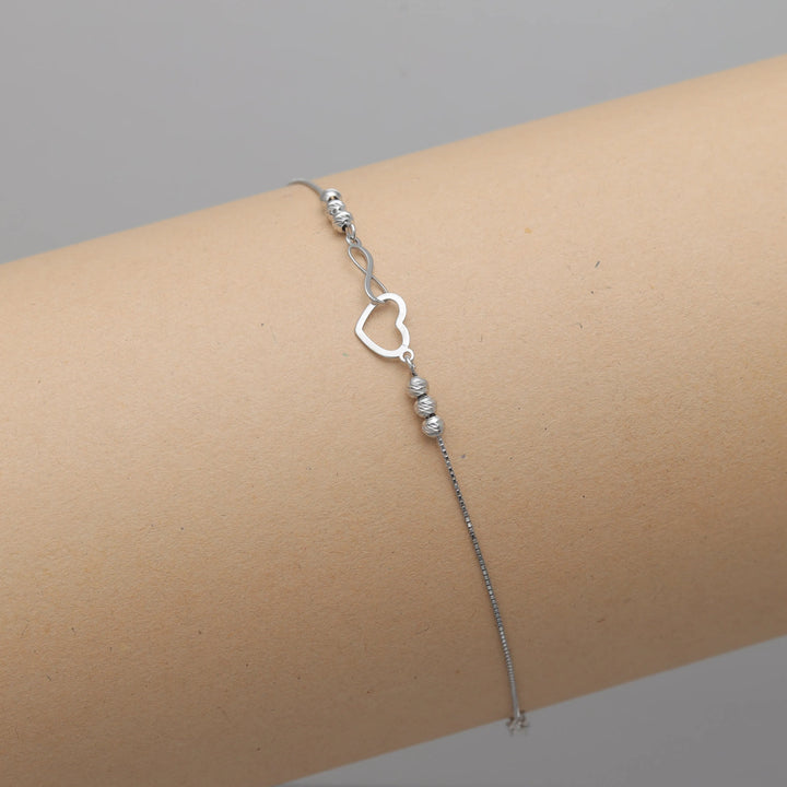 Tassya Silver Infinity Love Bracelet in 925 sterling silver.
