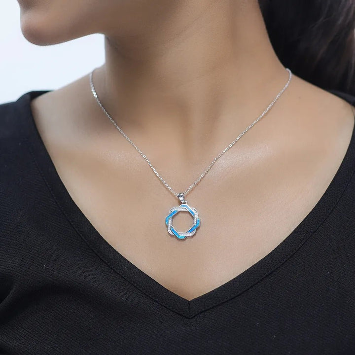 Silver Intertwined Halo Chain Pendant - tassyasilver.com