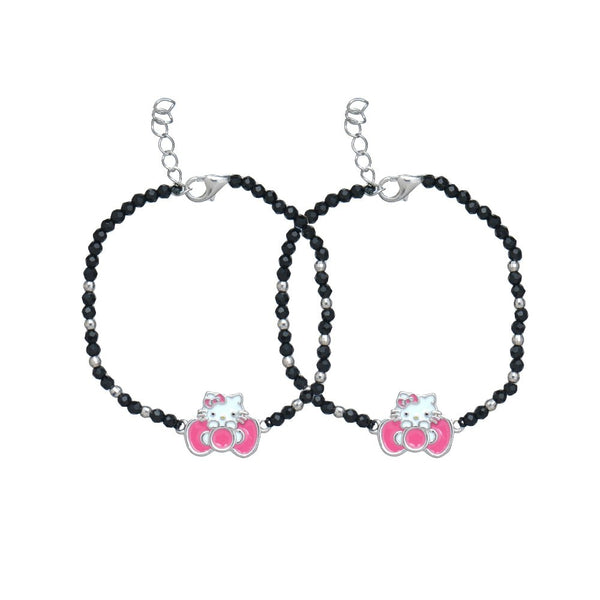 Silver Kitty Bow Baby Bracelet - tassyasilver.com