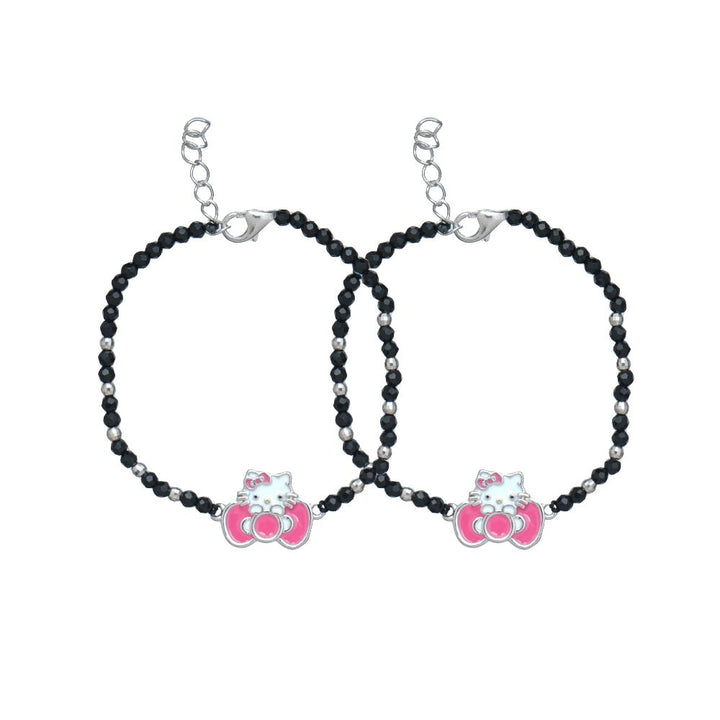 Silver Kitty Bow Baby Bracelet - tassyasilver.com