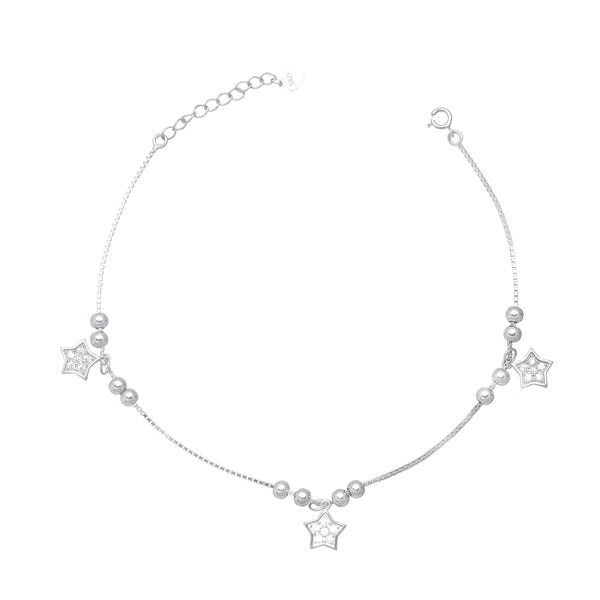 Silver Knotted Elegance Anklet - tassyasilver.com