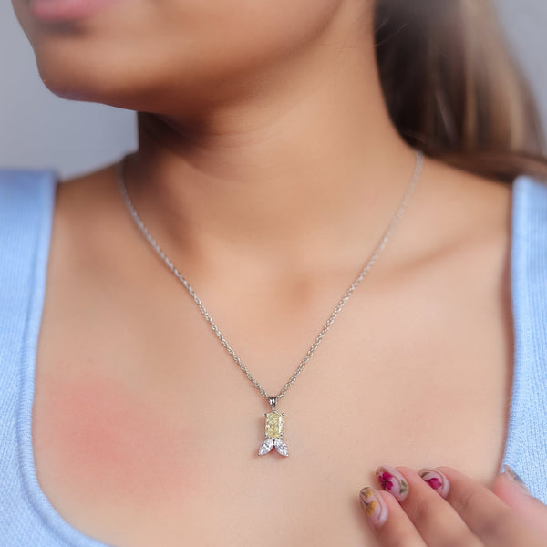 Silver Lemon Bloom Chain Pendant - tassyasilver.com