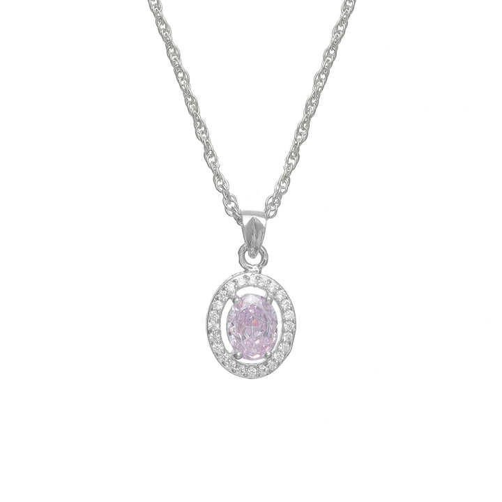 Silver Lilac Halo Chain Pendant - tassyasilver.com