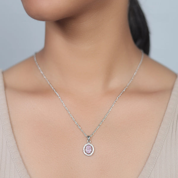 Silver Lilac Halo Chain Pendant - tassyasilver.com
