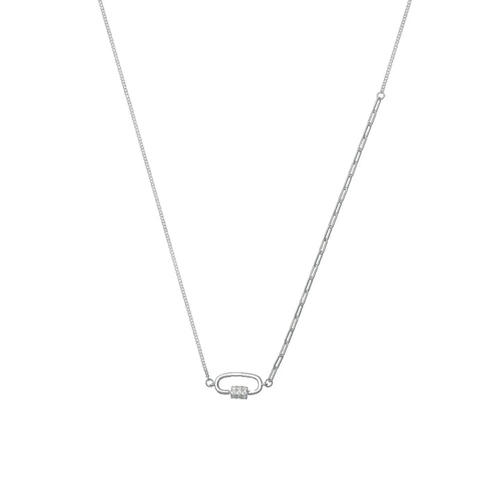 Tassya Silver Link Lock Chain Pendant for women