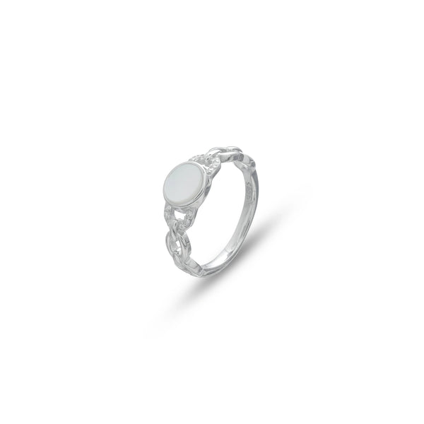 Sterling silver Luna chain ring Tassya Silver.