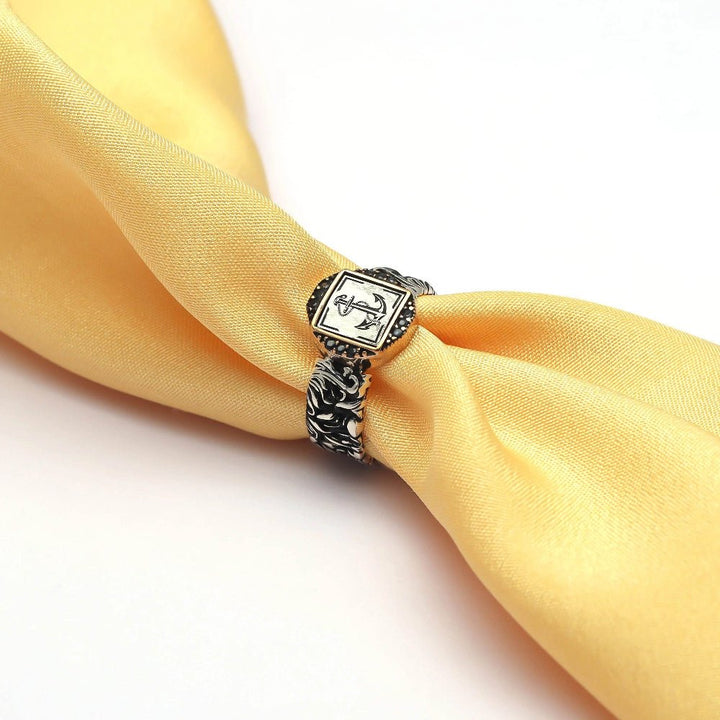 Silver Maritime Charm Band Ring - tassyasilver.com