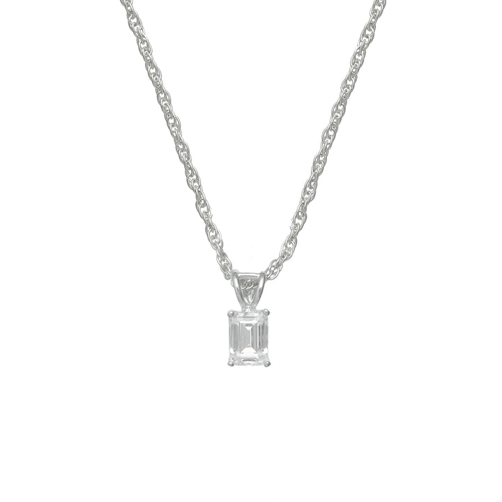 Silver Marquise Emerald Halo Chain pendant - tassyasilver.com