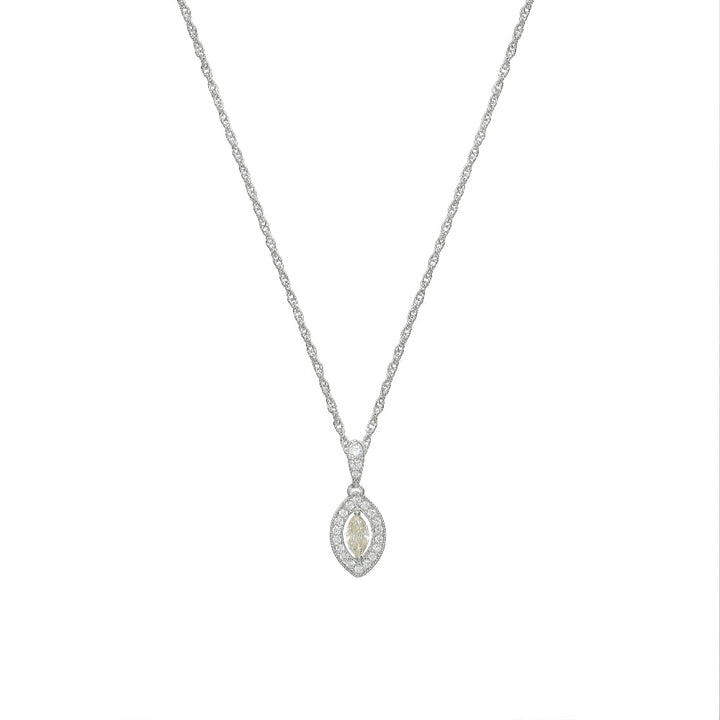 Silver Marquise Glow Chain Pendant - tassyasilver.com
