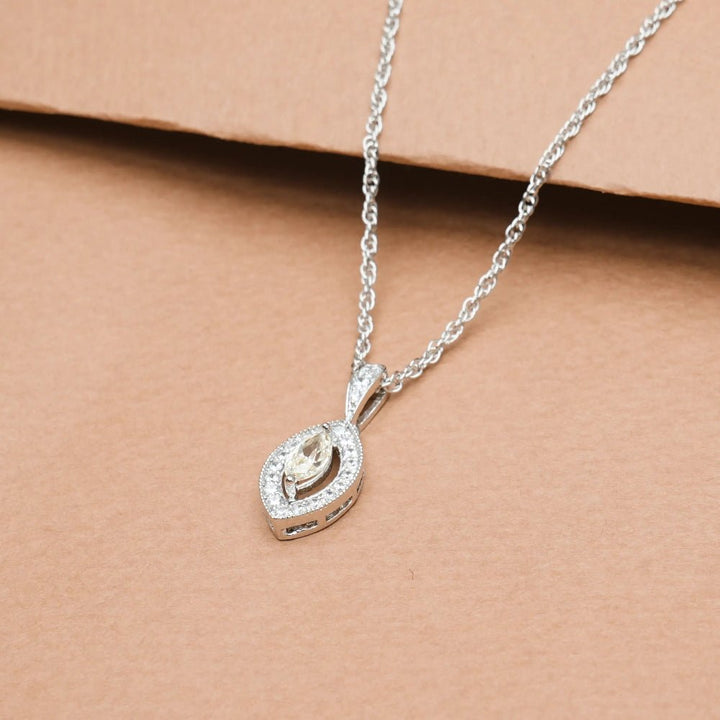 Silver Marquise Glow Chain Pendant - tassyasilver.com
