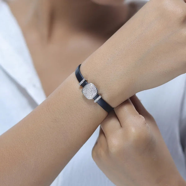 Tassya Silver Midnight Band Cuff for women