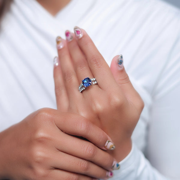 Silver Midnight Stone Ring - tassyasilver.com