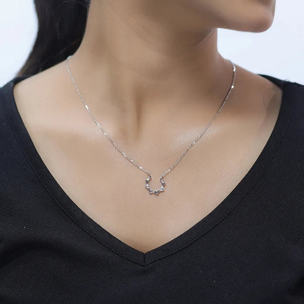 925 Silver Minimal Sunburst Chain Pendant