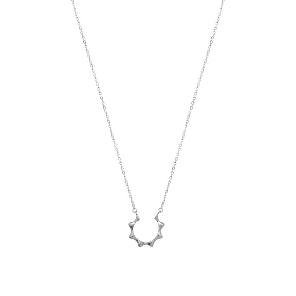 Silver Minimal Sunbrust Chain Pendant - tassyasilver.com
