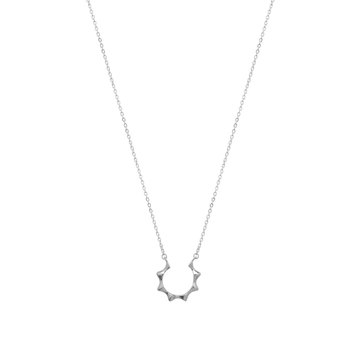 Silver Minimal Sunbrust Chain Pendant - tassyasilver.com