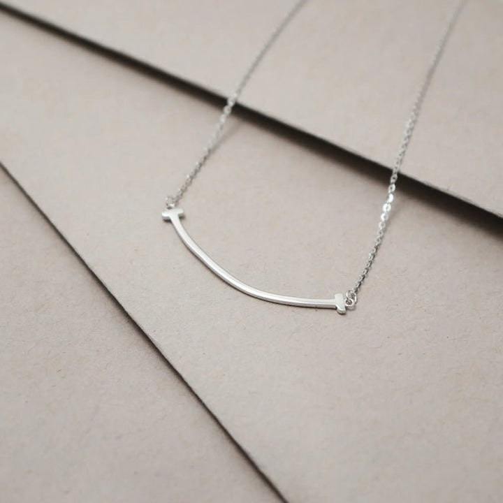 Silver Minimalist Arc Chain Pendant - tassyasilver.com