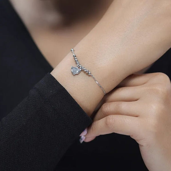 Silver Minimalist Fox Bracelet - tassyasilver.com