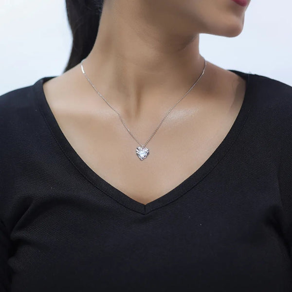 925 Silver Molten Heart Chain Pendant