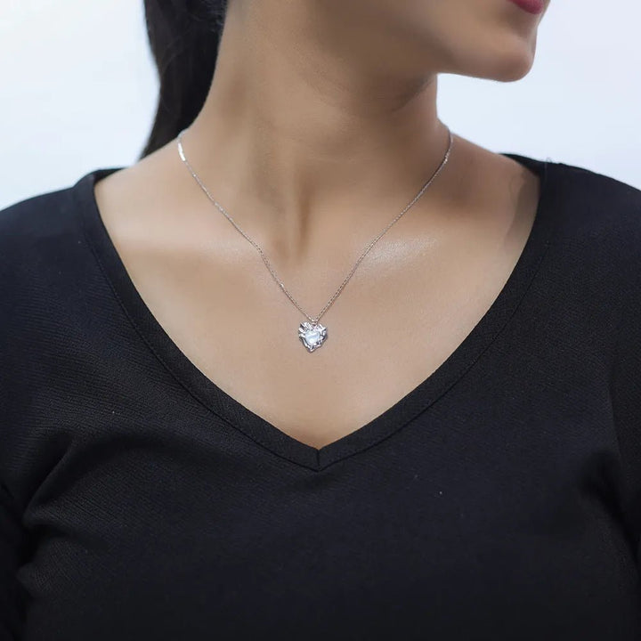 Tassya Silver silver Molten Heart chain pendant in 925 sterling silver