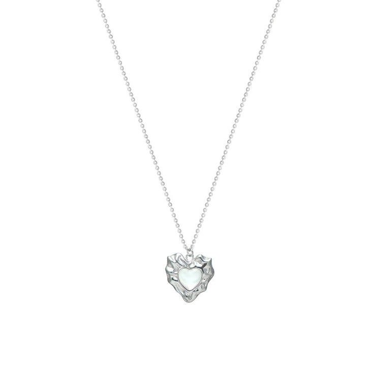 Silver Molten Heart Chain Pendant - tassyasilver.com
