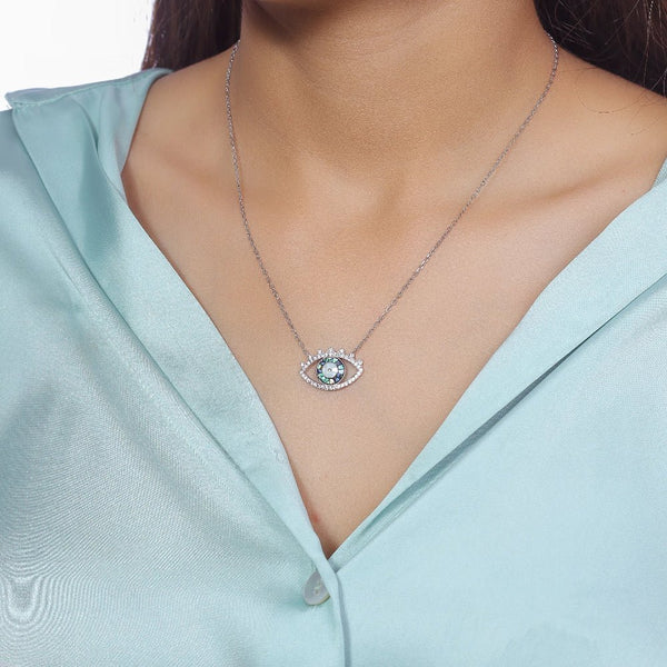 Silver Mystic Eye Chain Pendant - tassyasilver.com